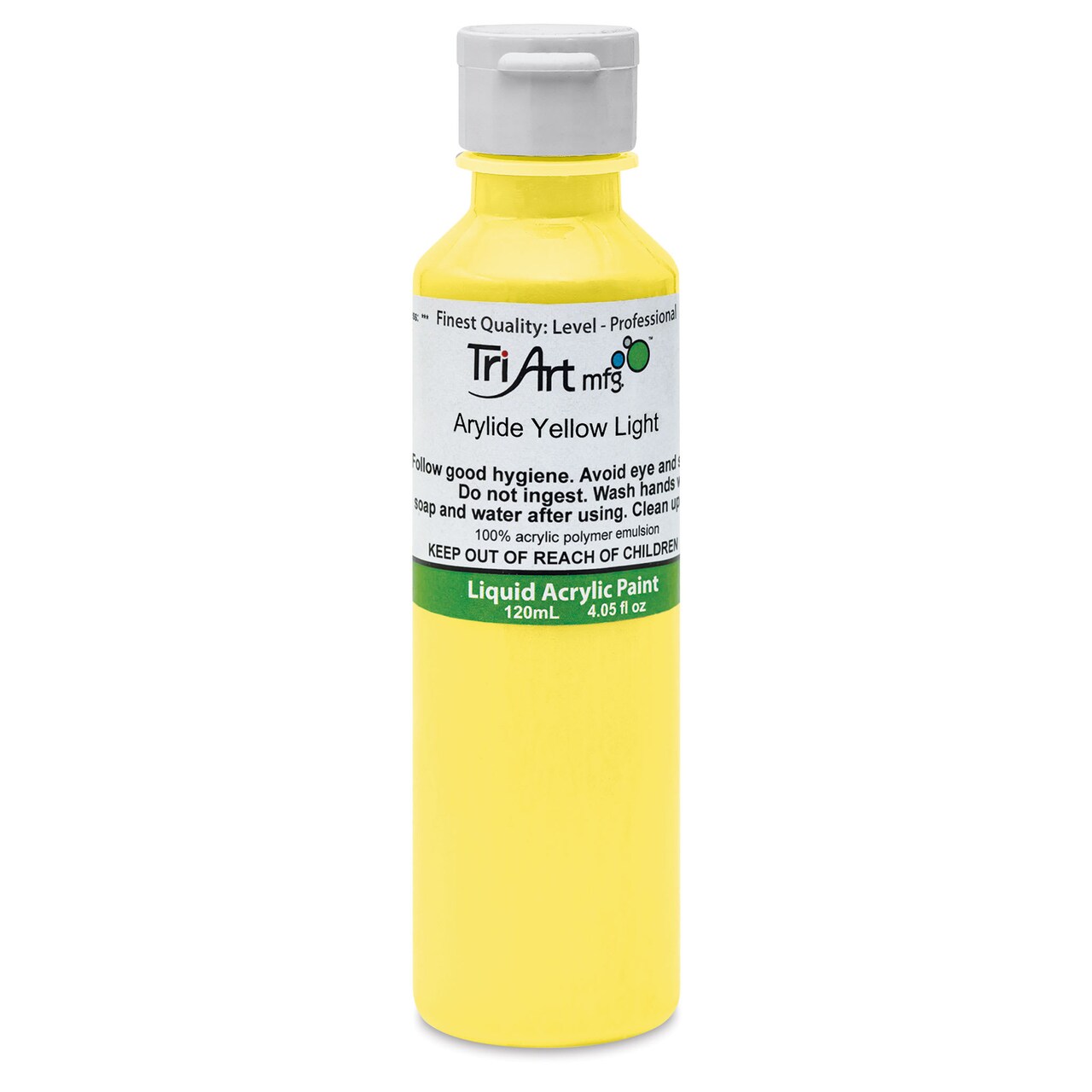 Tri-Art Liquid Artist Acrylics - Arylide Yellow Light, 120 ml bottle